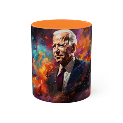 Bazooka Joe Biden 2024 Presidential Elections Coffee Mug - Two-Tone Custom Accent