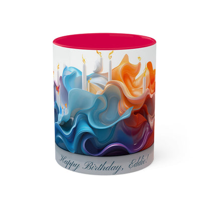 Personalized Happy Birthday Colorful Mugs, 11oz