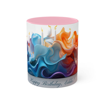 Personalized Happy Birthday Colorful Mugs, 11oz