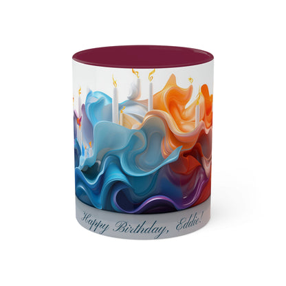 Personalized Happy Birthday Colorful Mugs, 11oz